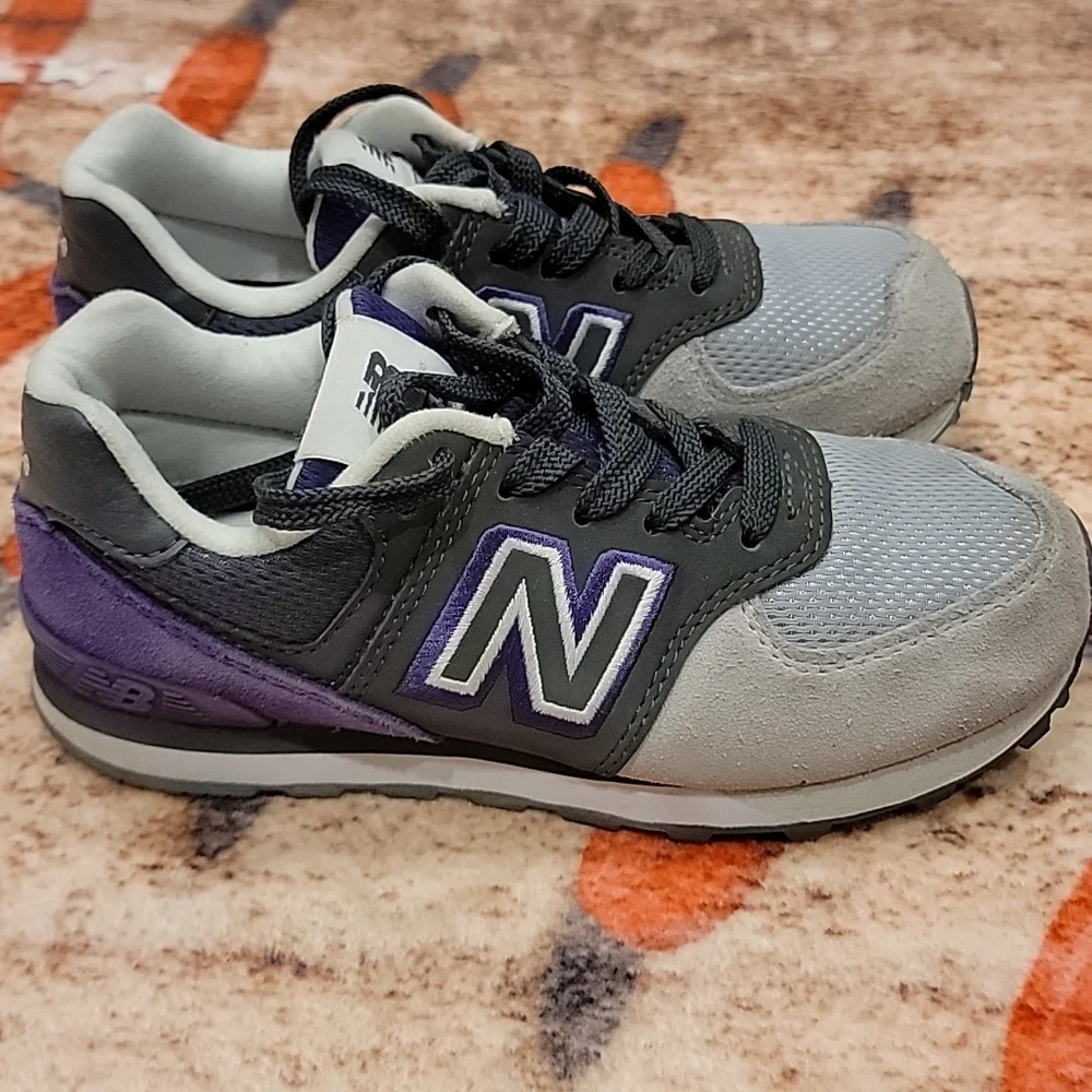 Girls 574 shadow logo lace up sneaker - Picture 6 of 8